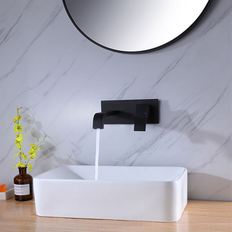 Bathroom Basin Faucet China Cheap Black Wall Mounted Tap Spout Single Handle (5)