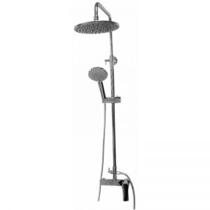 Bathroom Shower Faucet Set Single Handle Shower Faucet Gold Round Shower Heads Set (4)