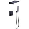 Bathroom Shower Head Set Black Rainfall Shower Fixtures With Handheld (2)