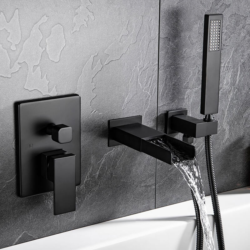 Bathtub Faucet Dripping Wall Mounted Waterfall Bathtub Faucet With Handle (3)