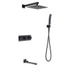 Black Gold Tub Shower Faucet Set 10 Inch Stainless Steel Super Thin Top Spray (1)