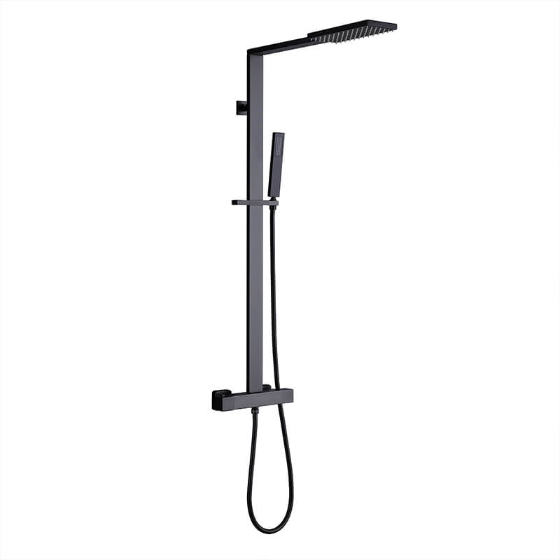 Black Shower Faucet Set Rain Shower Black Set Shower Head For Bath (10)