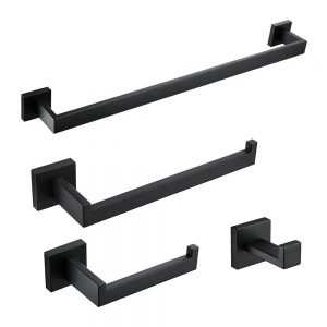 Pipe Towel Bars 4 Piece Brushed Nickel Bath Accessories Kit Wall Mount (1)