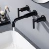 Single Basin Double Faucet Bathroom Sink Wall Concealed Faucet Sink Two Levers Wash Basin (4)