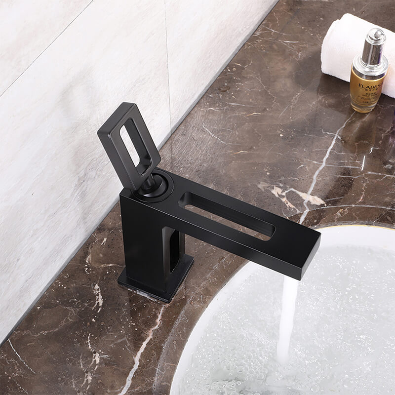 Single Basin Faucet Deck Mounted Black Bathroom Faucet (10)