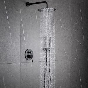 Tub And Shower Set Wholesale Matte Black Double Handle Concealed (4)