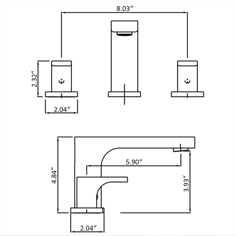 Wash Basin Tap Aerator Blackened Dual Handle Contemporary Basin Faucet (5)
