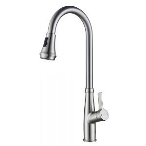White Kitchen Faucet Single Faucet Handle Retractable 304 Modern Commercial Lead (2)