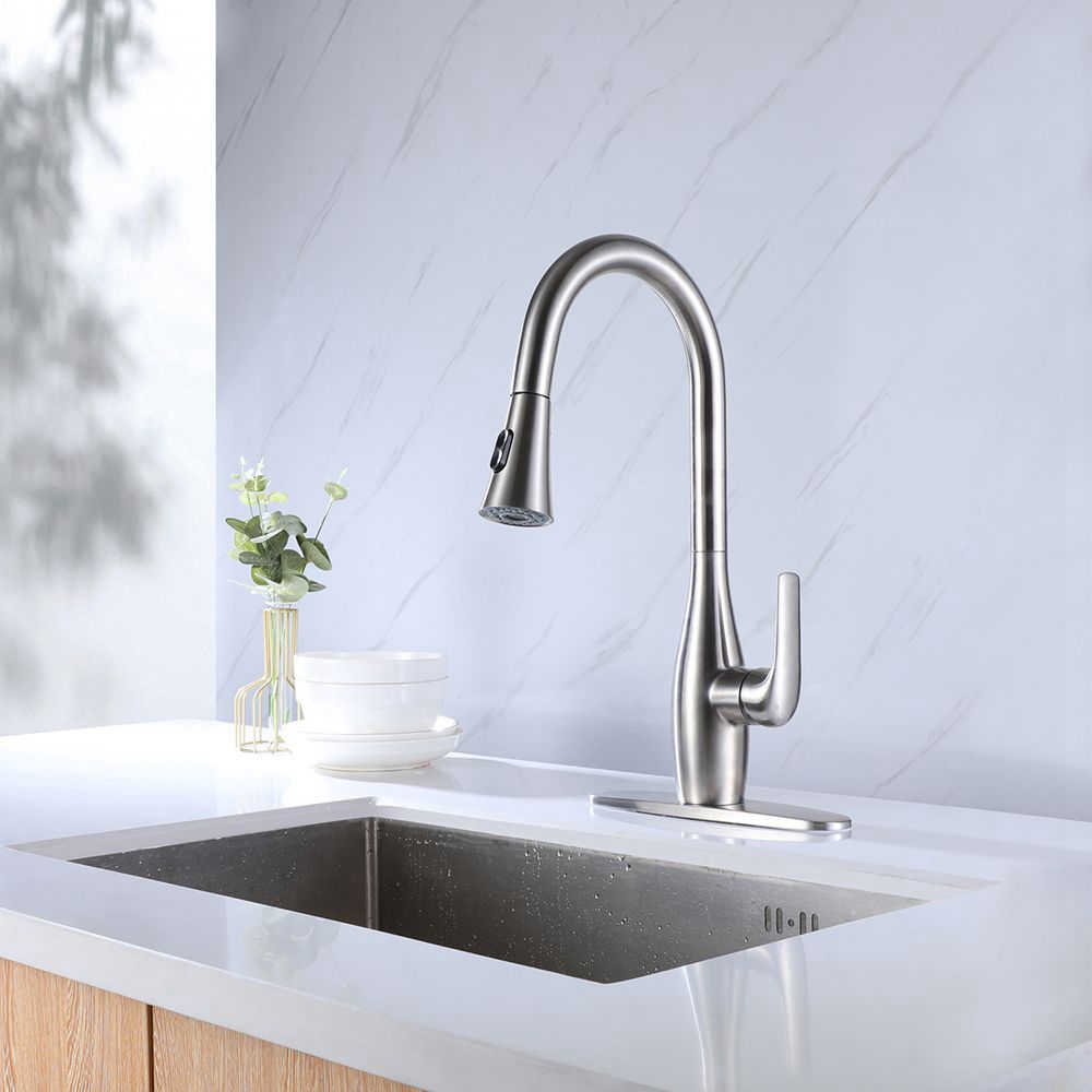Commercial Style Kitchen Faucet Pull Out Sprayer Kitchen Taps Sink Faucet (11)