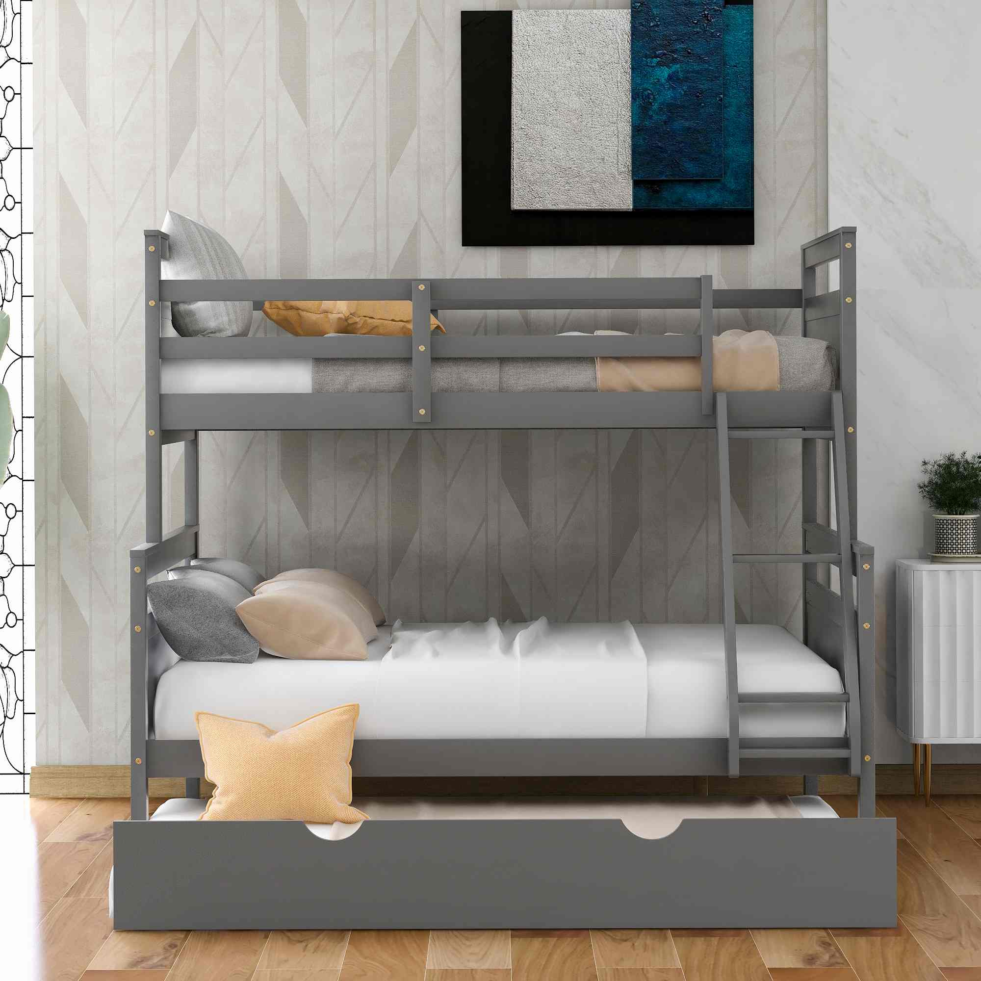 Full Over Full Bunk Beds Twin Size Trundle Full Bunk Beds For Sdults And Kids (6)