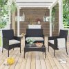Rattan Patio Furniture Set With Removable Cushioned Seat Wicker Sofa Set For Outdoor And Indoor (11)