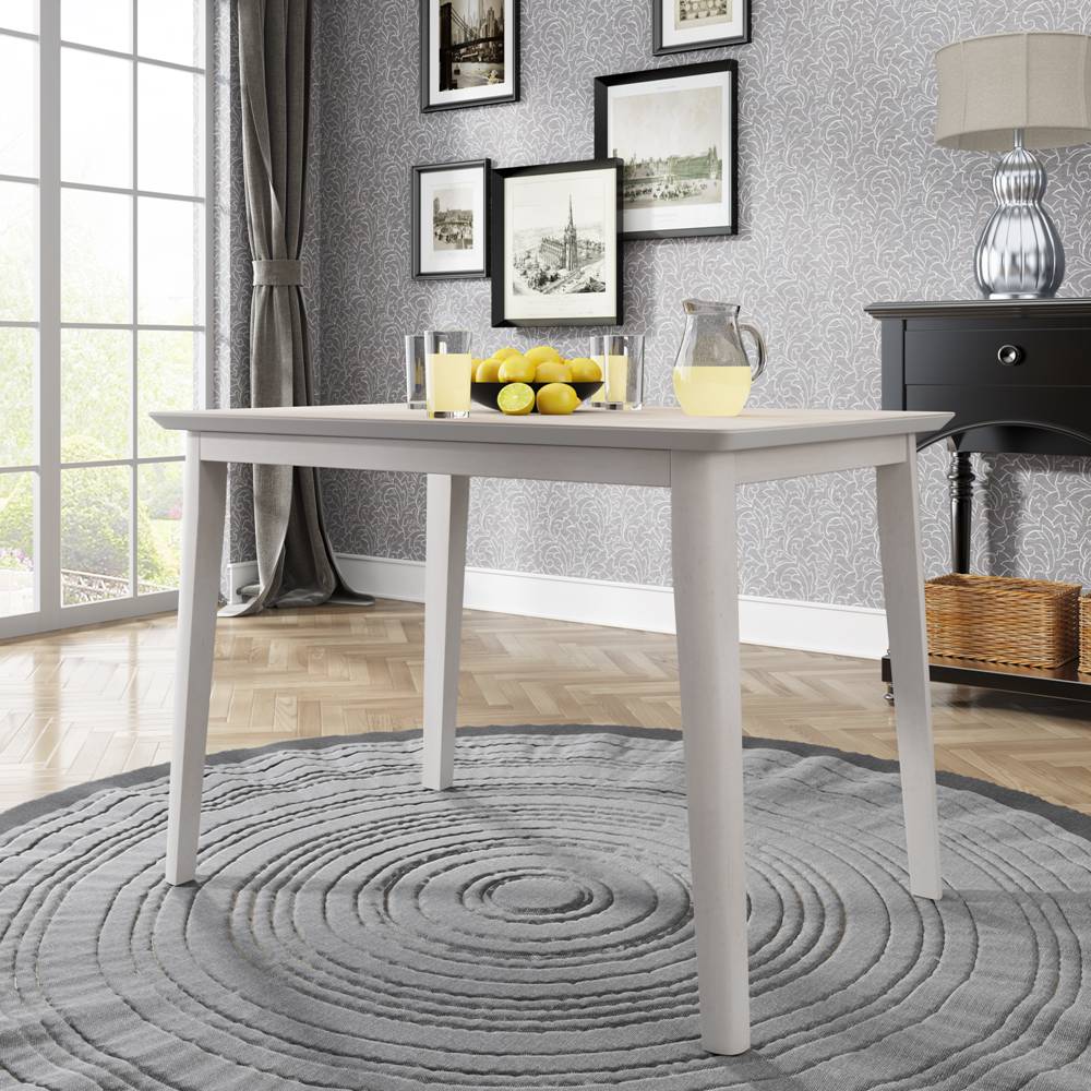 Dining Set Table And Chairs With Light Grey White For Farmhouse Rustic (5)