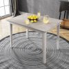 Dining Set Table And Chairs With Light Grey White For Farmhouse Rustic (6)