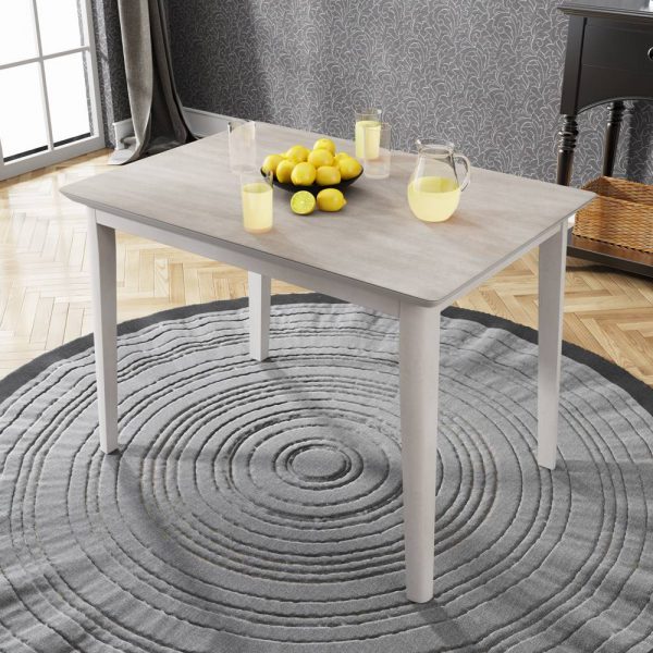 Dining Set Table And Chairs With Light Grey White For Farmhouse Rustic (6)