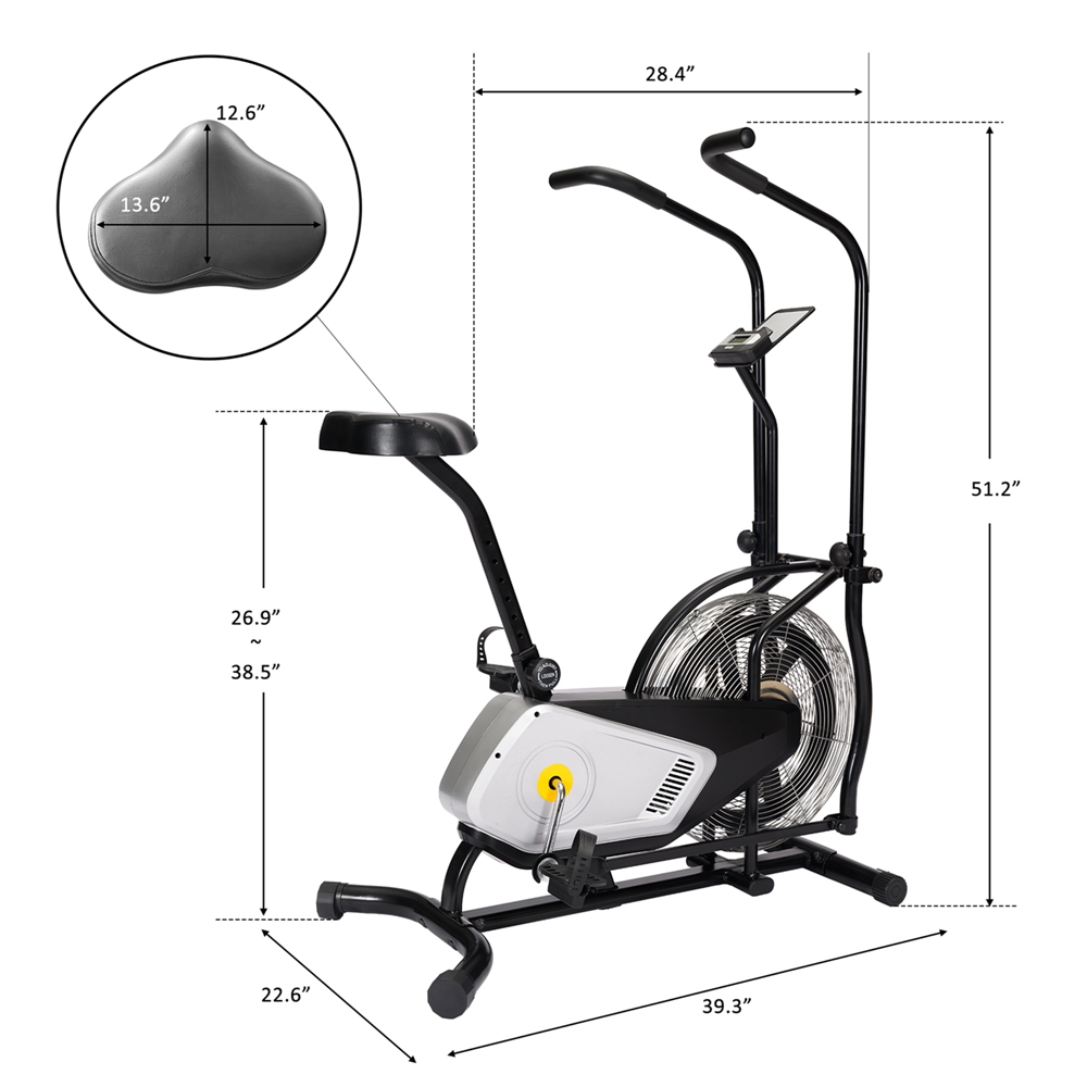 Exercise Fan Bike With Air Resistance System Belt And Chain Drive (13)