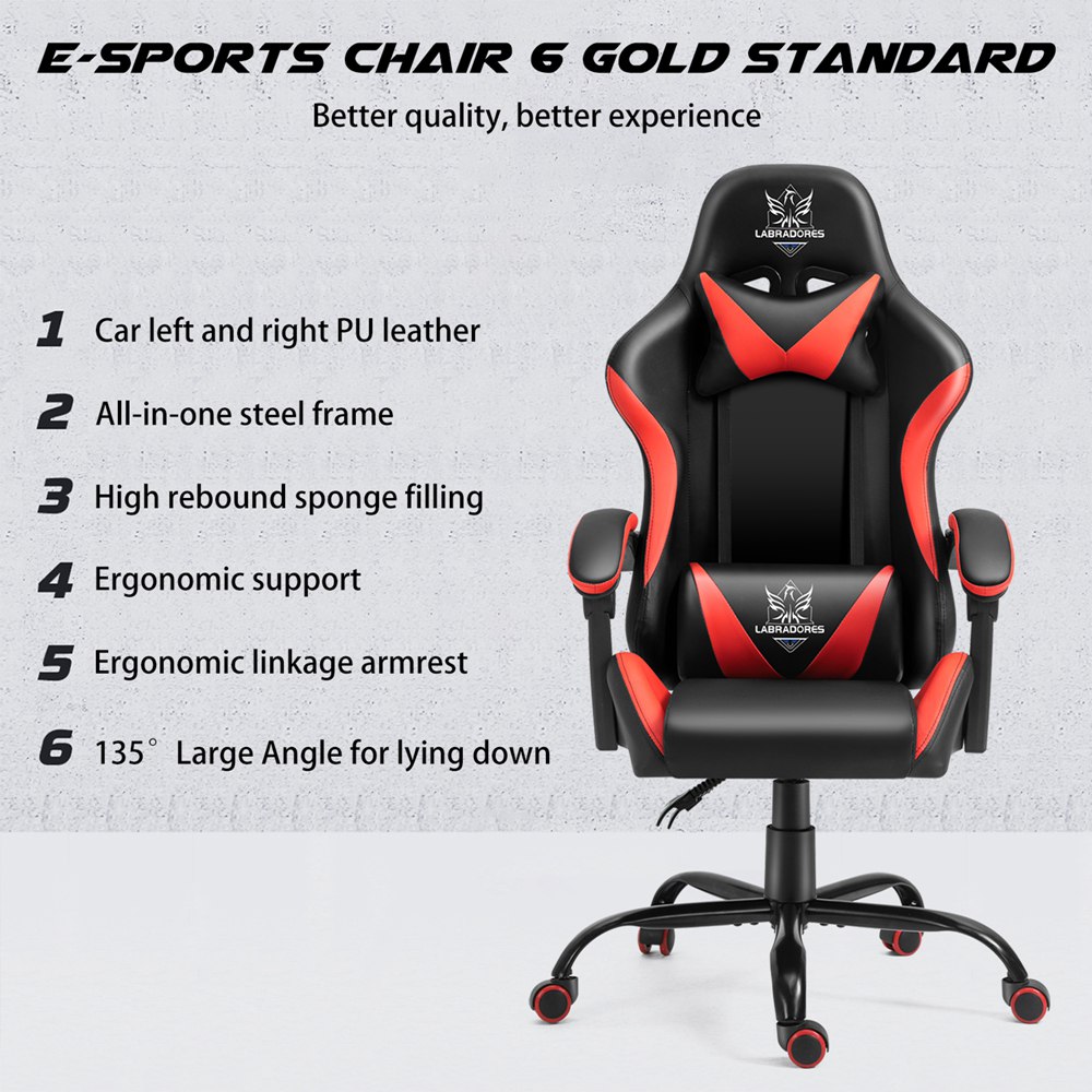 Gamer Chair Ergonomic Office Chair High Back With Lumbar Cushion And Headrest (1)