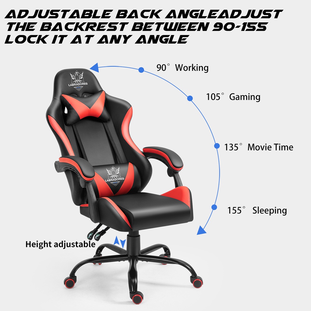 Gamer Chair Ergonomic Office Chair High Back With Lumbar Cushion And Headrest (4)