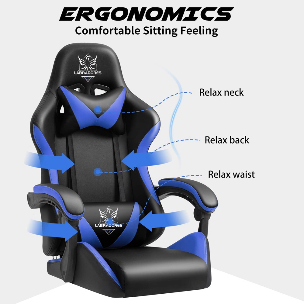 Gaming Chair Massage Office Computer Chair For Adult Reclining Adjustable (10)