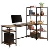 Home Office Computer Desk With 5 Tier Storage Shelves Large Office Desk Study Writing Table (12)