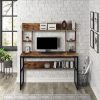 Home Office Desk With Hutch Modern Writing Desk With Storage Shelves (12)