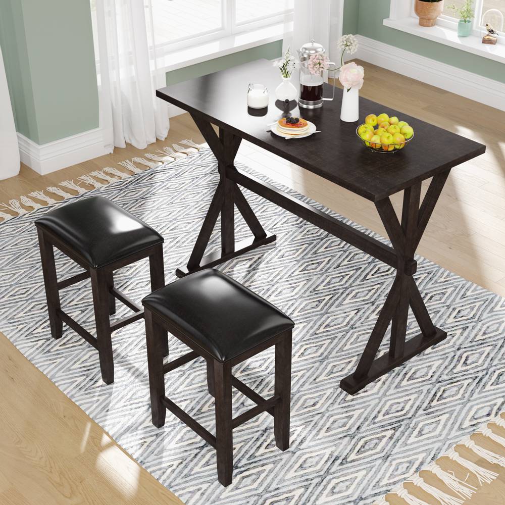 Kitchen Table Set With 2 Stools For Small Places (23)