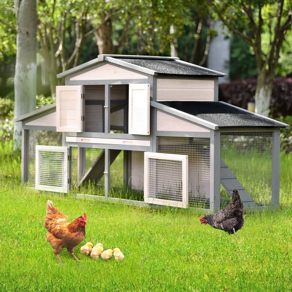 Large Wooden Chicken Coop Rabbit Hutch Small Animal House (11)