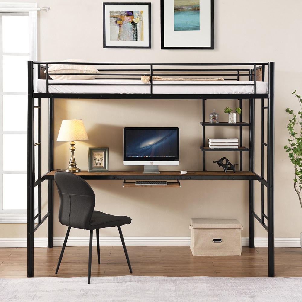 Loft Bed With Desk And Shelf Space Saving Design (5)