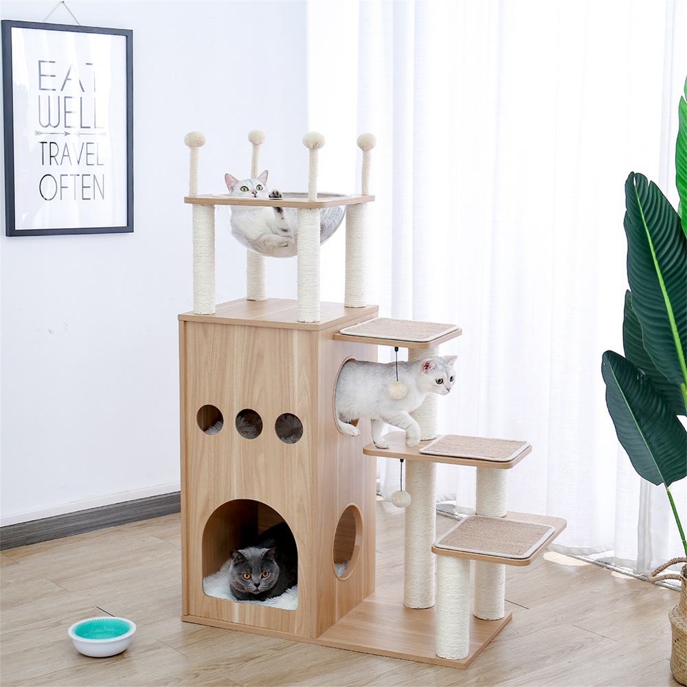 Modern Cat Tower Featuring With Large Space Capsule Nest (7)
