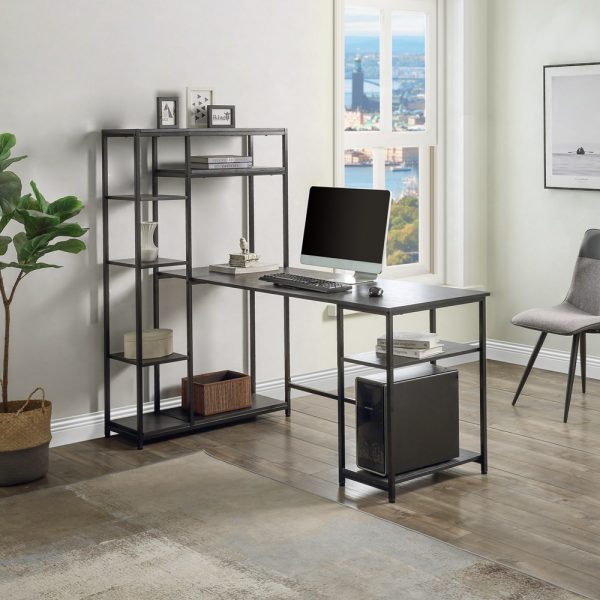 Modern Home Office Desk With Shelves Wood Home Computer Desk (15)