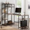 Modern Office Desk With Storage Shelves Multifunctional Home Computer Desk (13)
