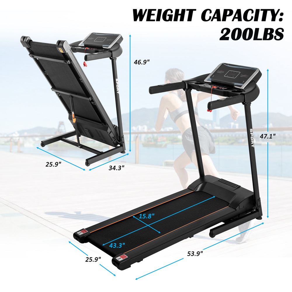 Motorized Running Machine Fitness Home Gym Power Foldable Treadmill (8)
