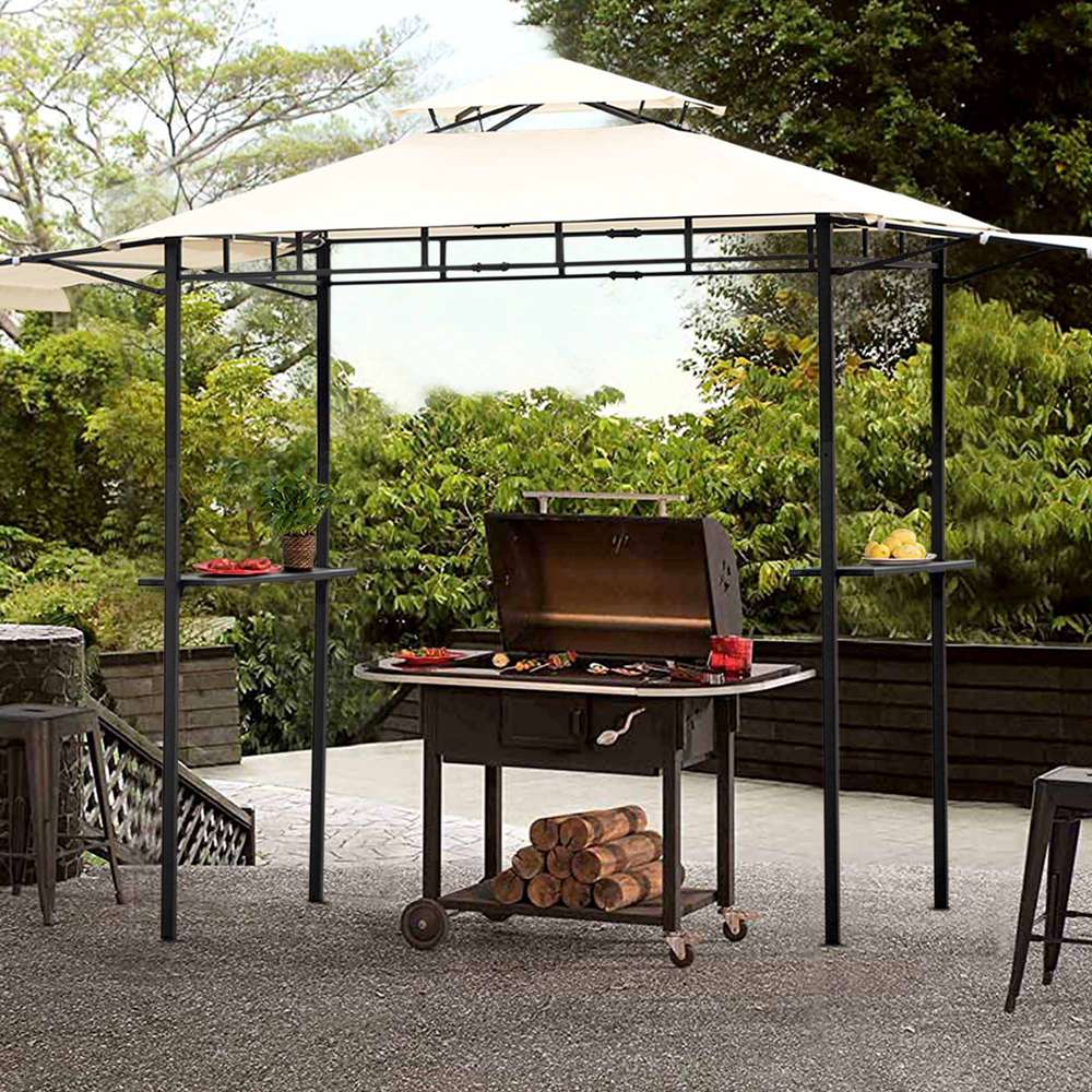 Promotion Patio Bbq Grill Gazebo With Side Awning For Outside Bbq (12)