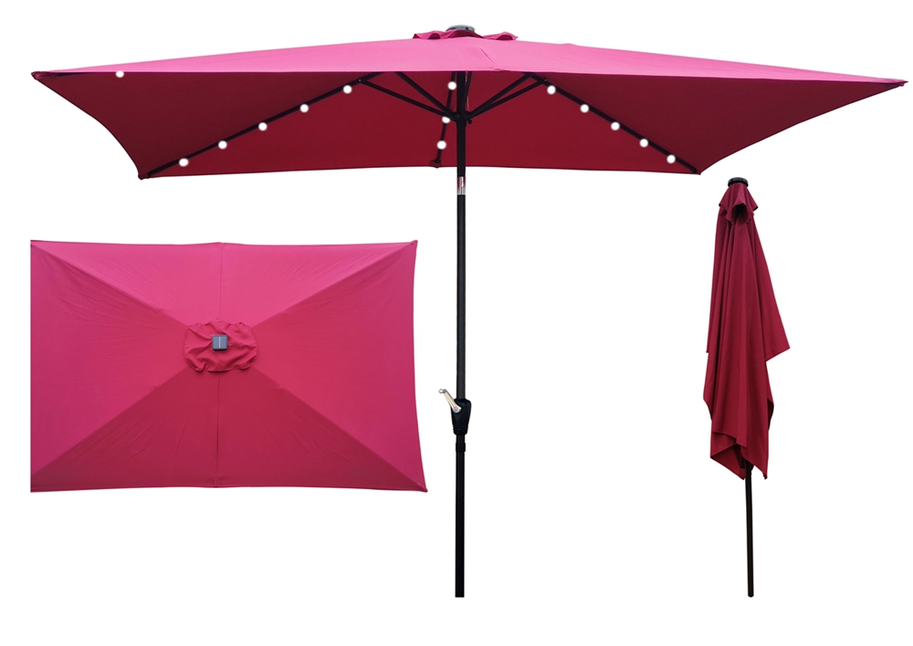 Rectangular Patio Solar Led Lighted Outdoor Umbrellas For Garden Backyard Pool (3)