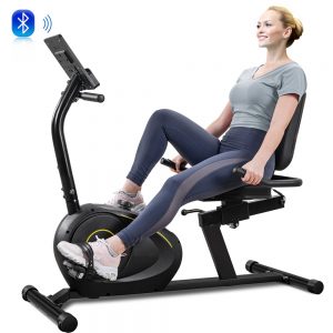 Recumbent Exercise Bike With 8 Level Resistance Bluetooth Monitor (4)