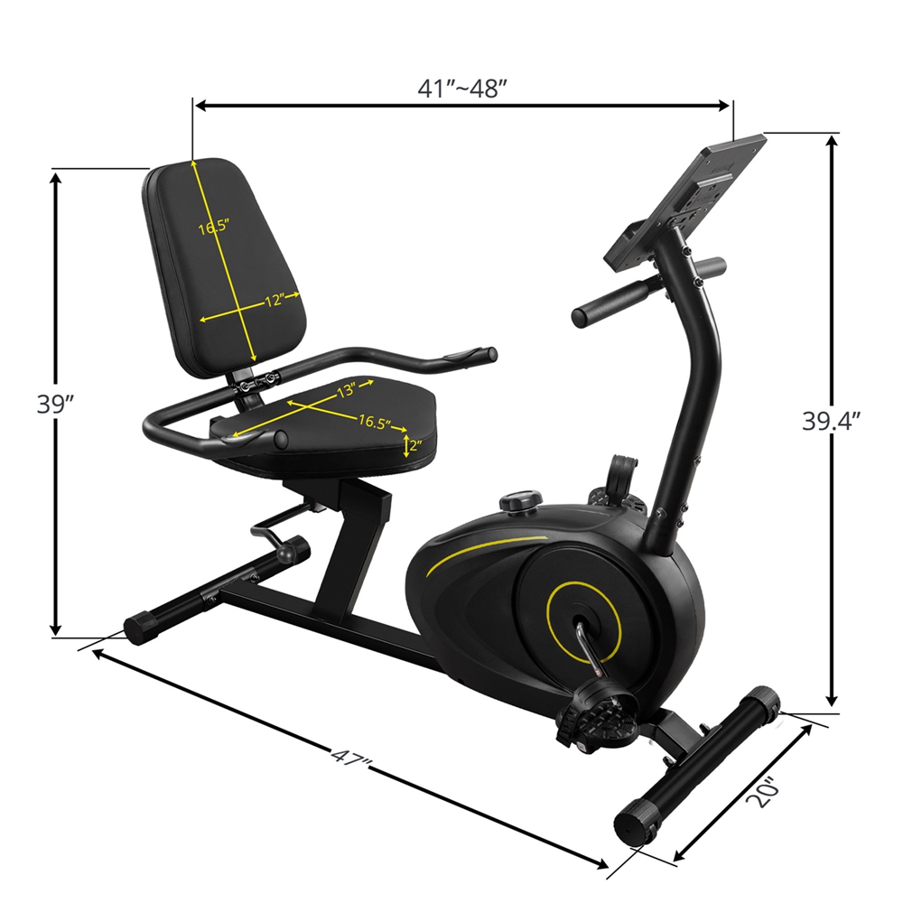 Recumbent Exercise Bike With 8 Level Resistance Bluetooth Monitor (6)