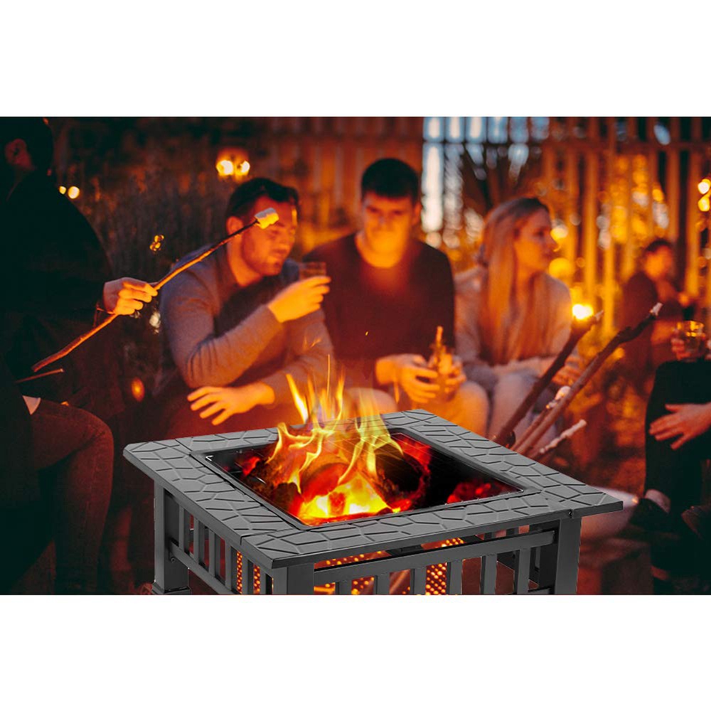 Upland Charcoal Fire Pit With Cover Black And Metal (4)