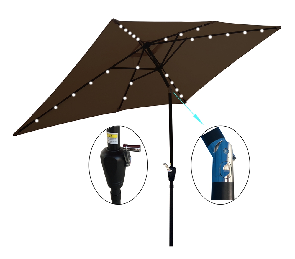 Waterproof Umbrellas Sunshade With Crank And Push Button Tilt (3)