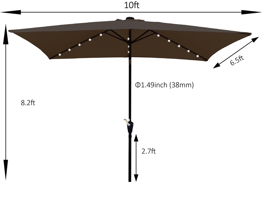 Waterproof Umbrellas Sunshade With Crank And Push Button Tilt (4)
