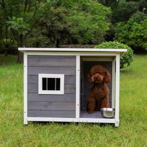 Wood Outdoor Dog House With Elevated Floor (11)