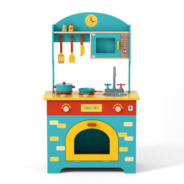 Wooden Play Kitchen Set Toy Gift For Christmas Birthday (4)