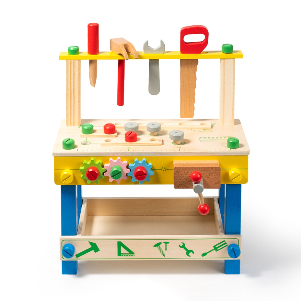 Wooden Play Tool Workbench Set For Kids Toddlers (4)