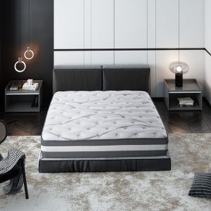 12” Hybrid Pocket Spring Mattress Queen Size Mattress Breathable Edge Support Low Motion Transfer (11)