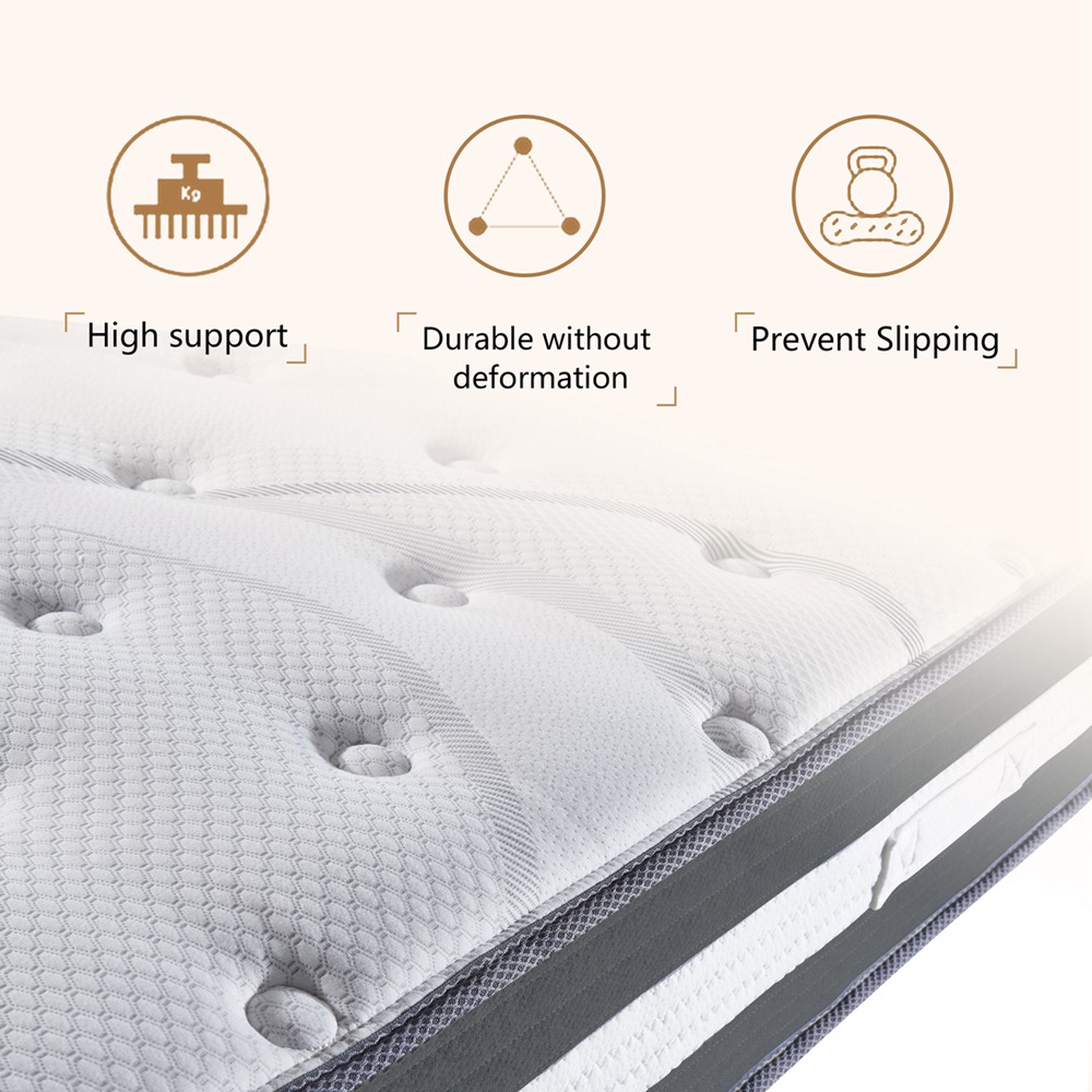12” Hybrid Pocket Spring Mattress Twin Size Mattress Breathable Edge Support Low Motion Transfer (4)