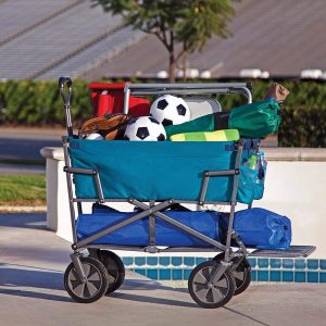 Mac Sports Heavy Duty Steel Double Decker Collapsible Yard Cart Wagon (2)