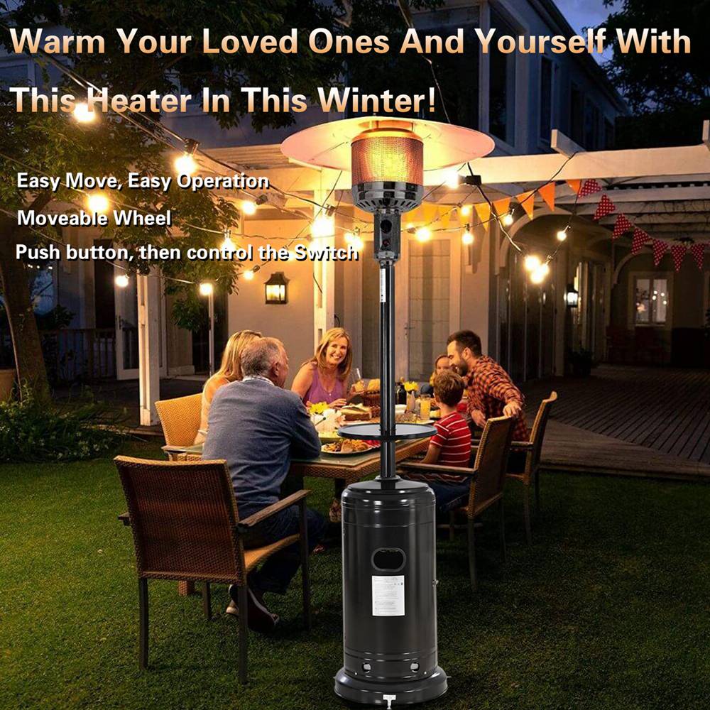Outdoor 48000btu Patio Heater Standing 87 Propane Gas Garden Heater With Adjustable Table And Moving Wheels (26)